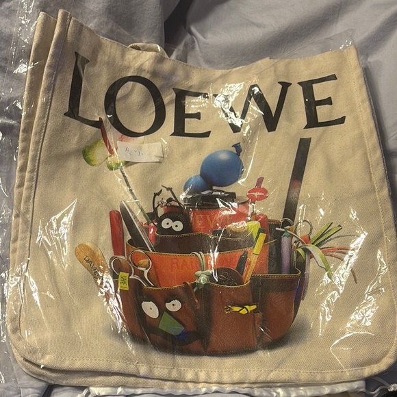 Loewe Handbags - Loewe Limited Edition Craft World Canvas Tote Bag with Graphic Design